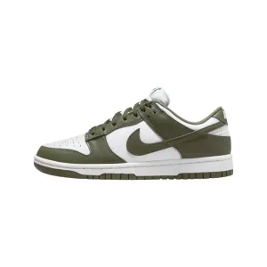 Nike Women's Dunk Low White Medium Olive White Nike Dunk sneakers with classic silhouette
