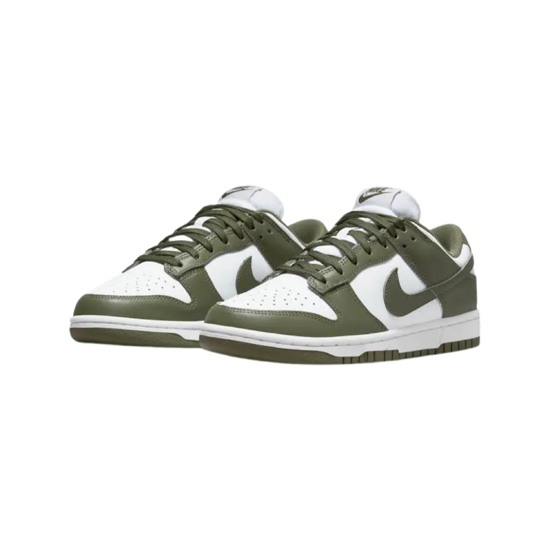 Nike Women's Dunk Low White Medium Olive White Iconic Sneakers