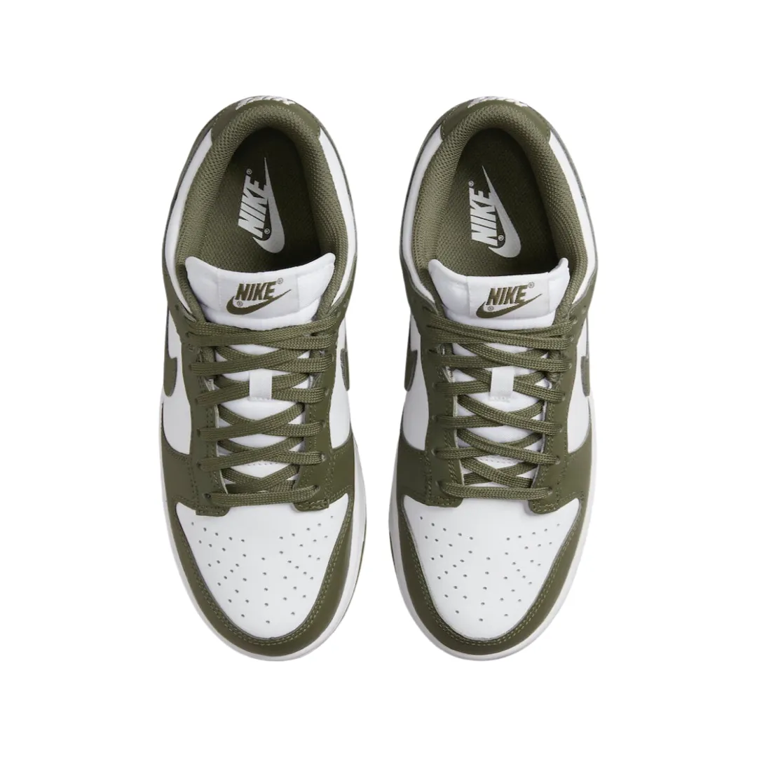 Nike Women's Dunk Low White Medium Olive White Iconic Sneakers