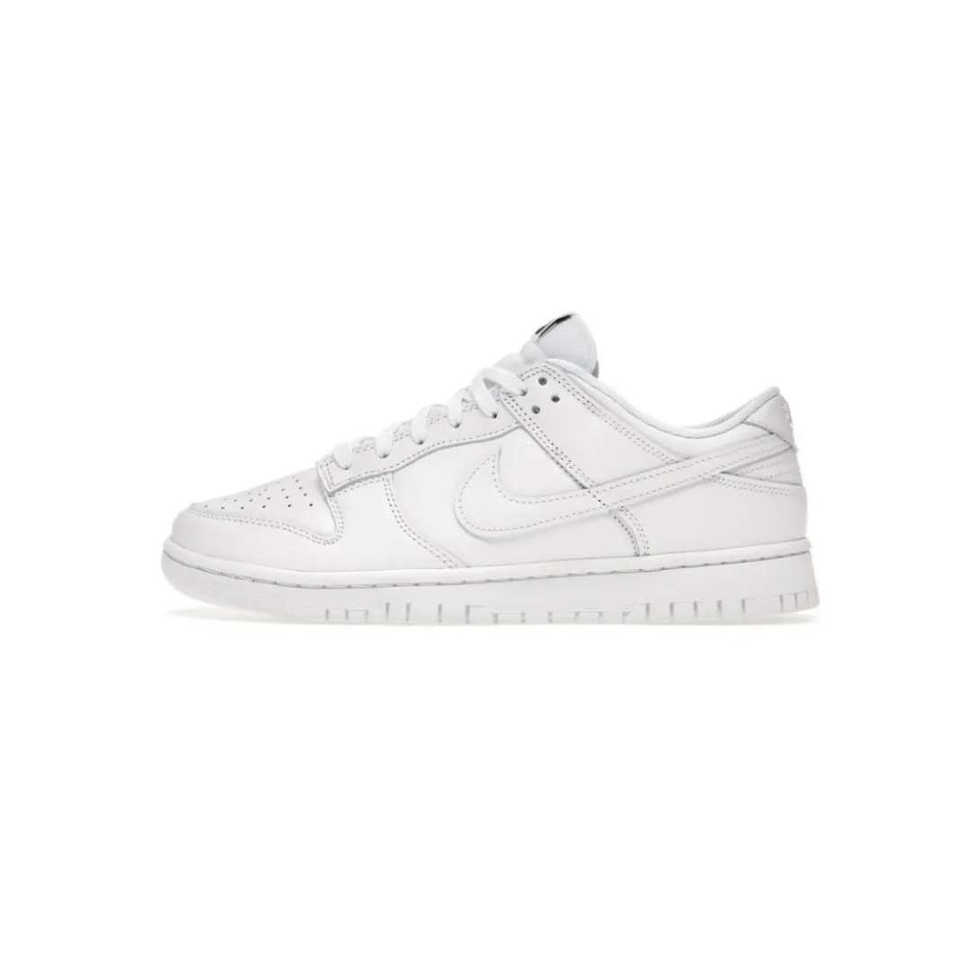 Nike Women's Dunk Low White White Nike Dunk sneakers with classic silhouette