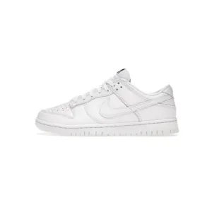 Nike Women's Dunk Low White White Nike Dunk sneakers with classic silhouette