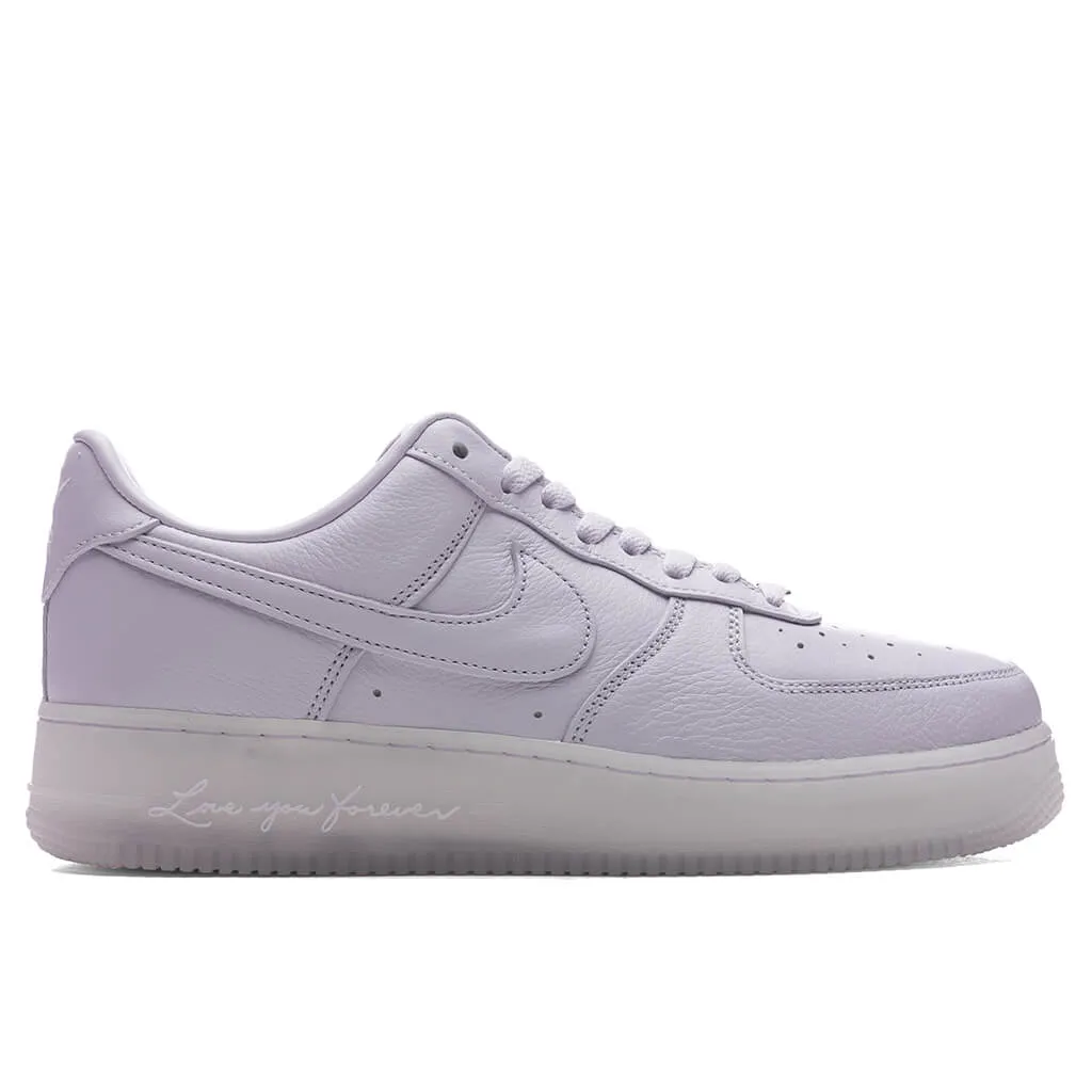 Nike x NOCTA Certified Lover Boy Air Force 1 Low - Palest Purple/Cobalt Tint Nike fashion sneakers with bold branding