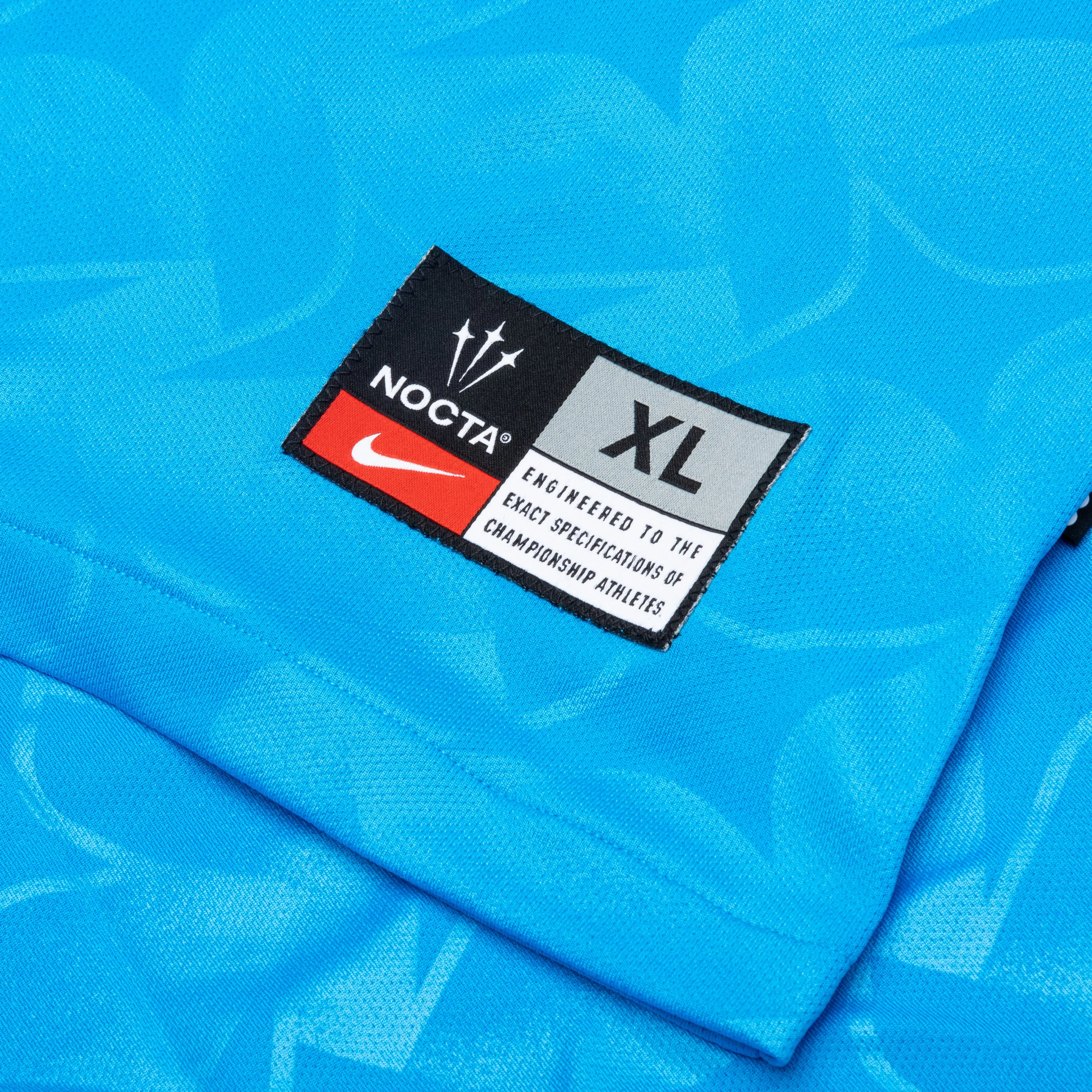 Nike x NOCTA Distant Regards Jersey - Blue Glow/White Nike Bold Logo Sneakers