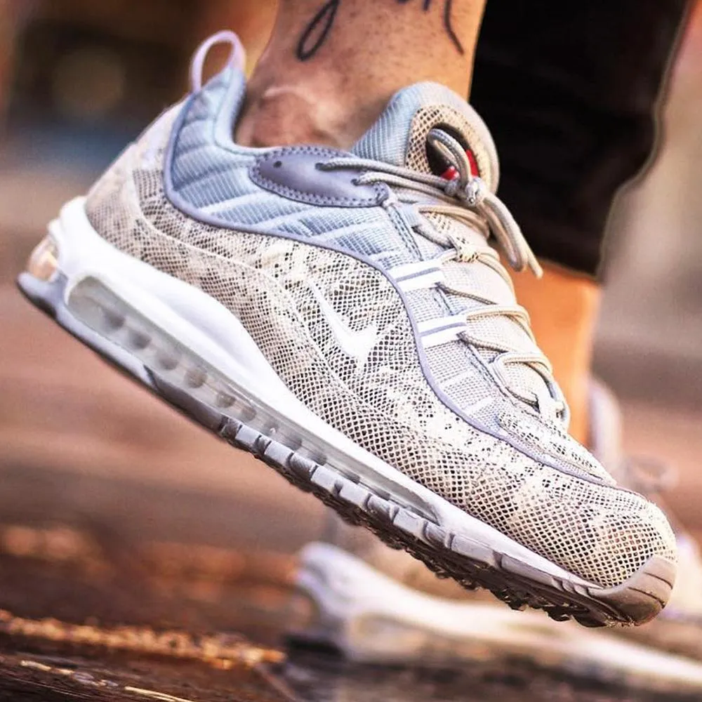 Nike x Supreme Air Max 98 'Cream-Reflect Silver' Nike Air Max cushioned sneakers