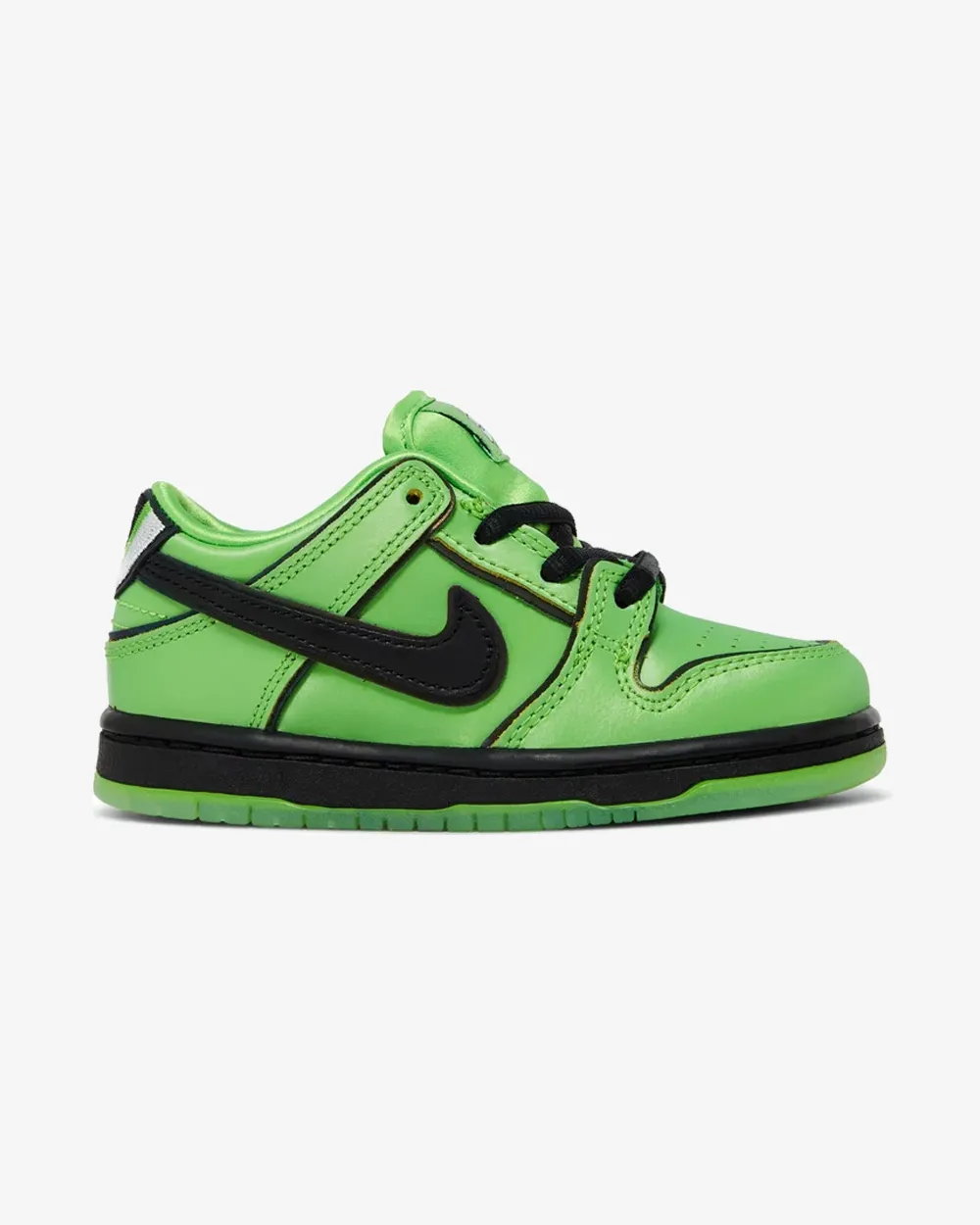 NIKE X THE POWERPUFF GIRLS NIKE SB DUNK BUTTERCUP GREEN TODDLER Preschool sneakers for young kids