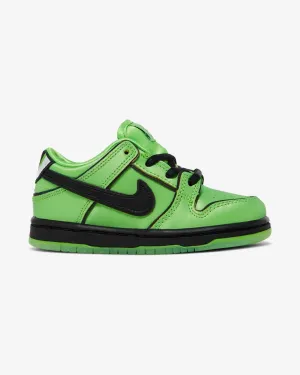 NIKE X THE POWERPUFF GIRLS NIKE SB DUNK BUTTERCUP GREEN TODDLER Preschool sneakers for young kids