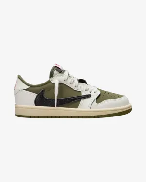 NIKE X TRAVIS SCOTT JORDAN1 RETRO LOW OG SP PRESCHOOL MEDIUM OLIVE Primary school casual shoes