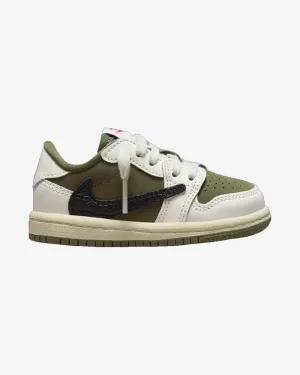 NIKE X TRAVIS SCOTT JORDAN1 RETRO LOW OG SP TODDLER MEDIUM OLIVE Preschool sneakers for young kids