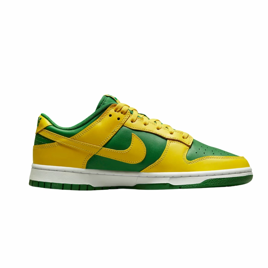 Nike Dunk Low Retro Reverse Brazil Apple Green Yellow Strike White Iconic Sneakers