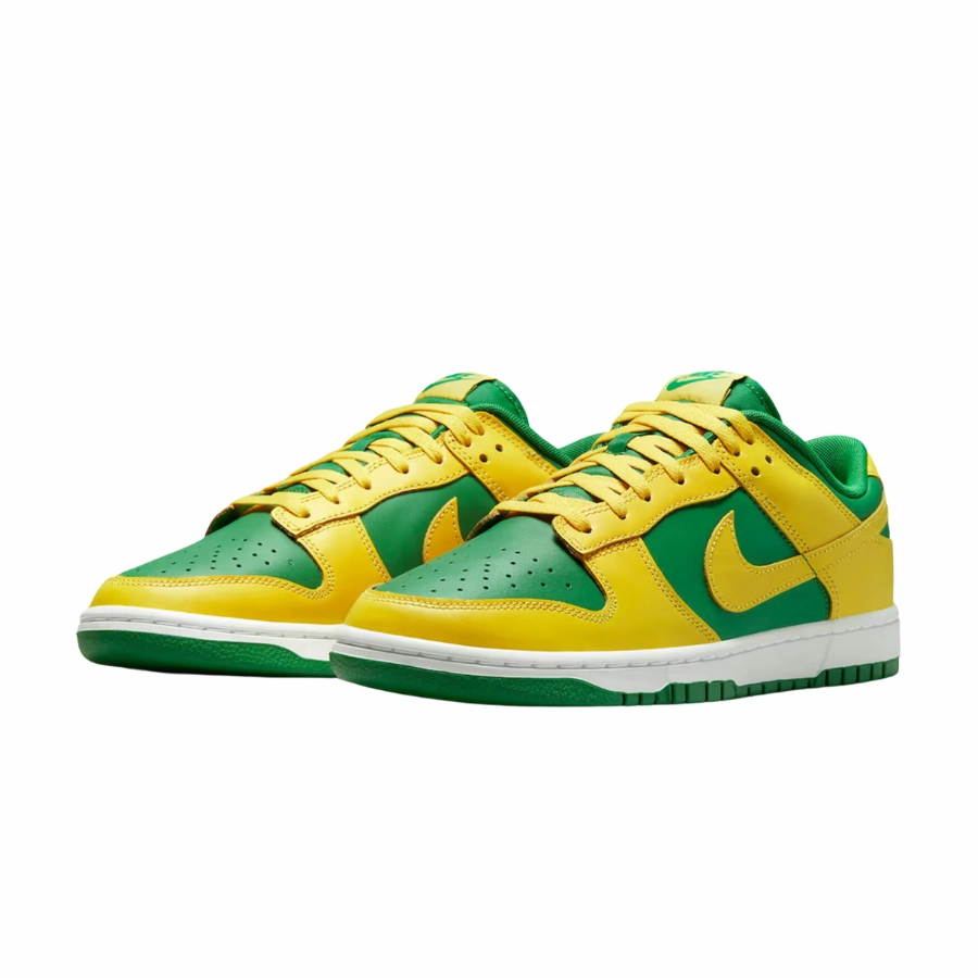 Nike Dunk Low Retro Reverse Brazil Apple Green Yellow Strike White Iconic Sneakers