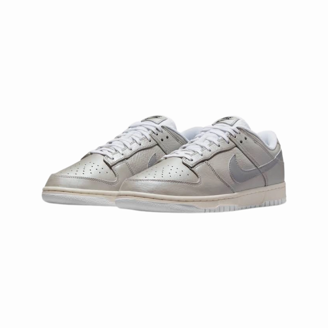 Nike Dunk Low SE Metallic Silver White Nike Dunk sneakers with classic silhouette