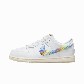 Nike Dunk Low SE Rainbow Lace Swoosh White (PS) Air Jordan retro editions with limited release