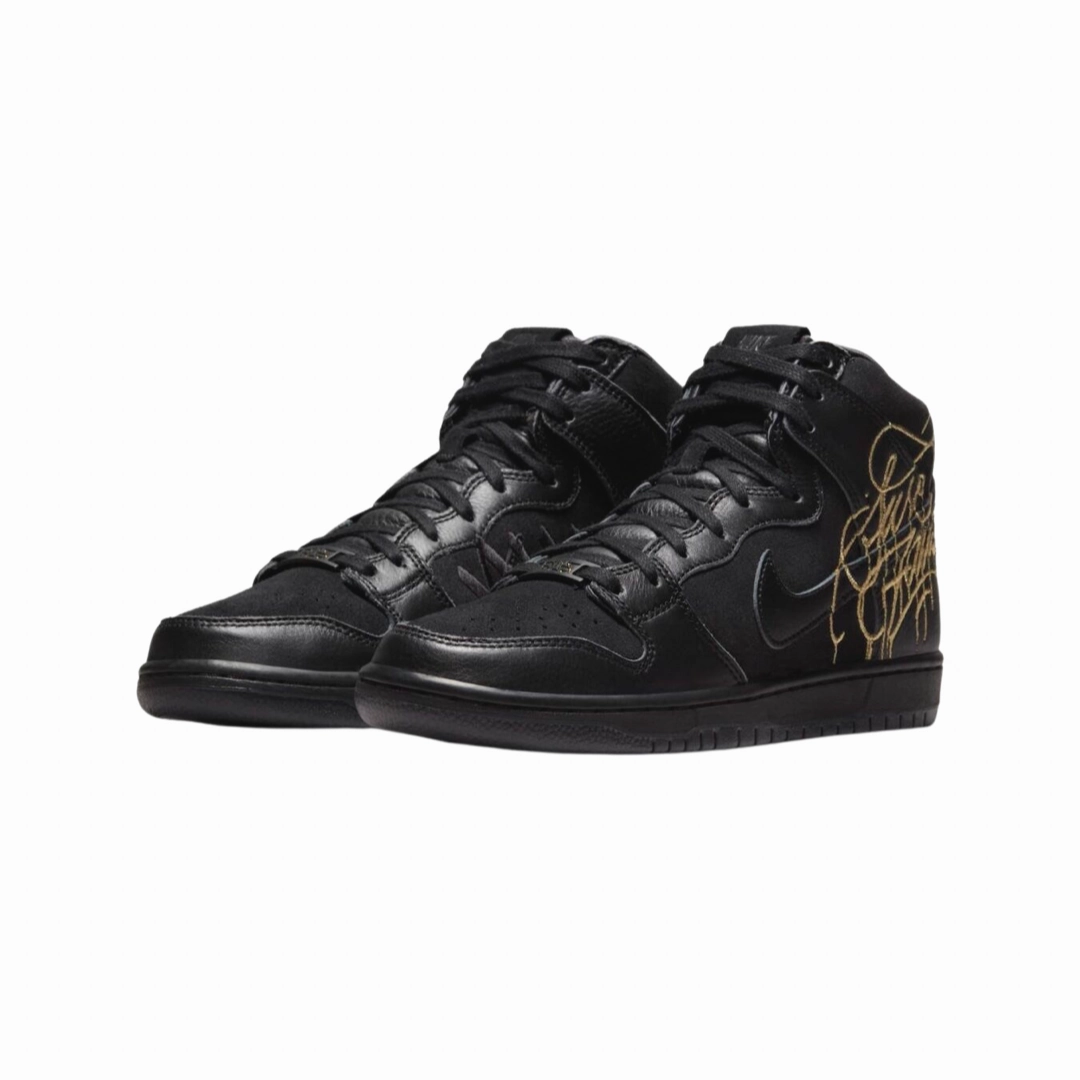 Nike SB Dunk Hi Black Metallic Gold Iconic Sneakers