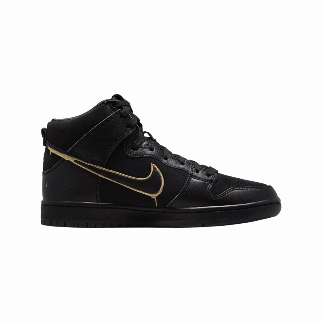 Nike SB Dunk Hi Black Metallic Gold Iconic Sneakers