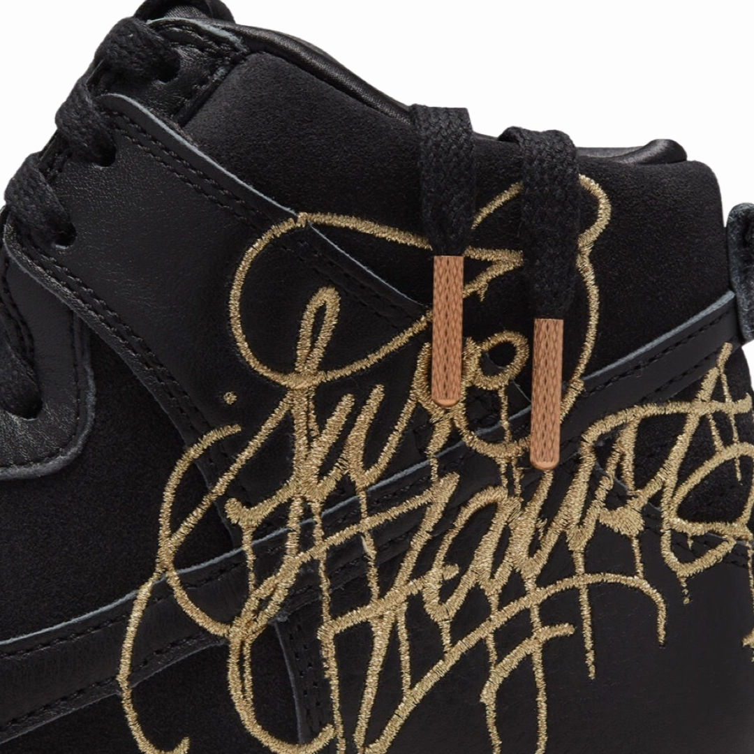 Nike SB Dunk Hi Black Metallic Gold Iconic Sneakers