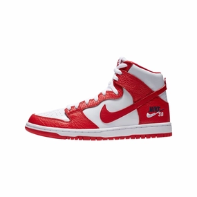 Nike SB Dunk High Future Court Red White Nike Dunk sneakers with classic silhouette