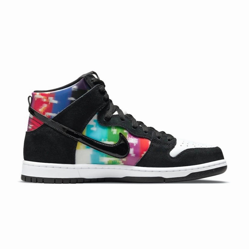 Nike SB Dunk High Pro TV Signal Black White Multi Panda Iconic Sneakers