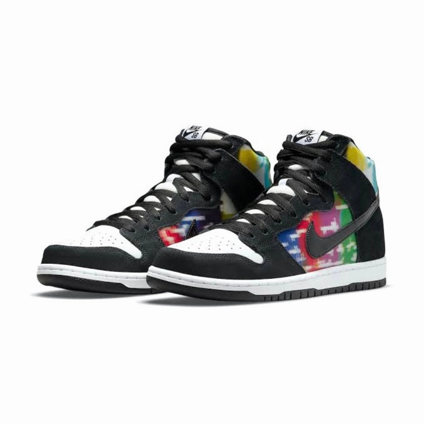Nike SB Dunk High Pro TV Signal Black White Multi Panda Iconic Sneakers