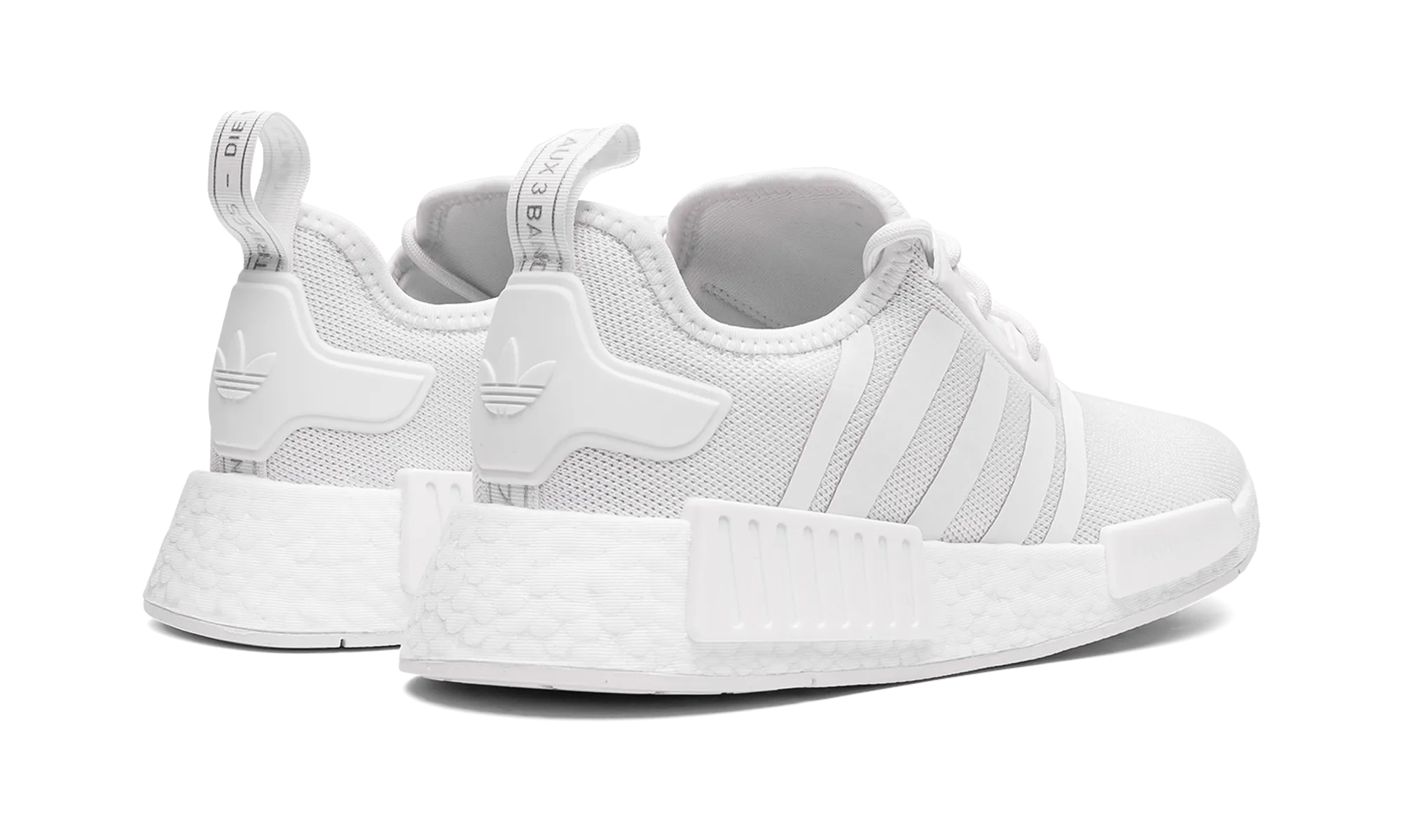 NMD R1 PRIMEBLUE MNS WMNS "triple white" adidas womens workout shoes