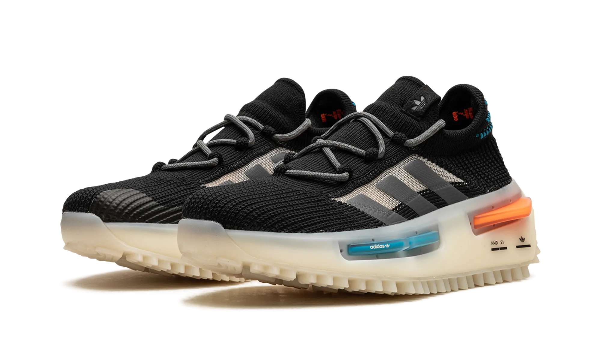 NMD S1 "Core Black / Blue / Orange" adidas mesh sneakers for men