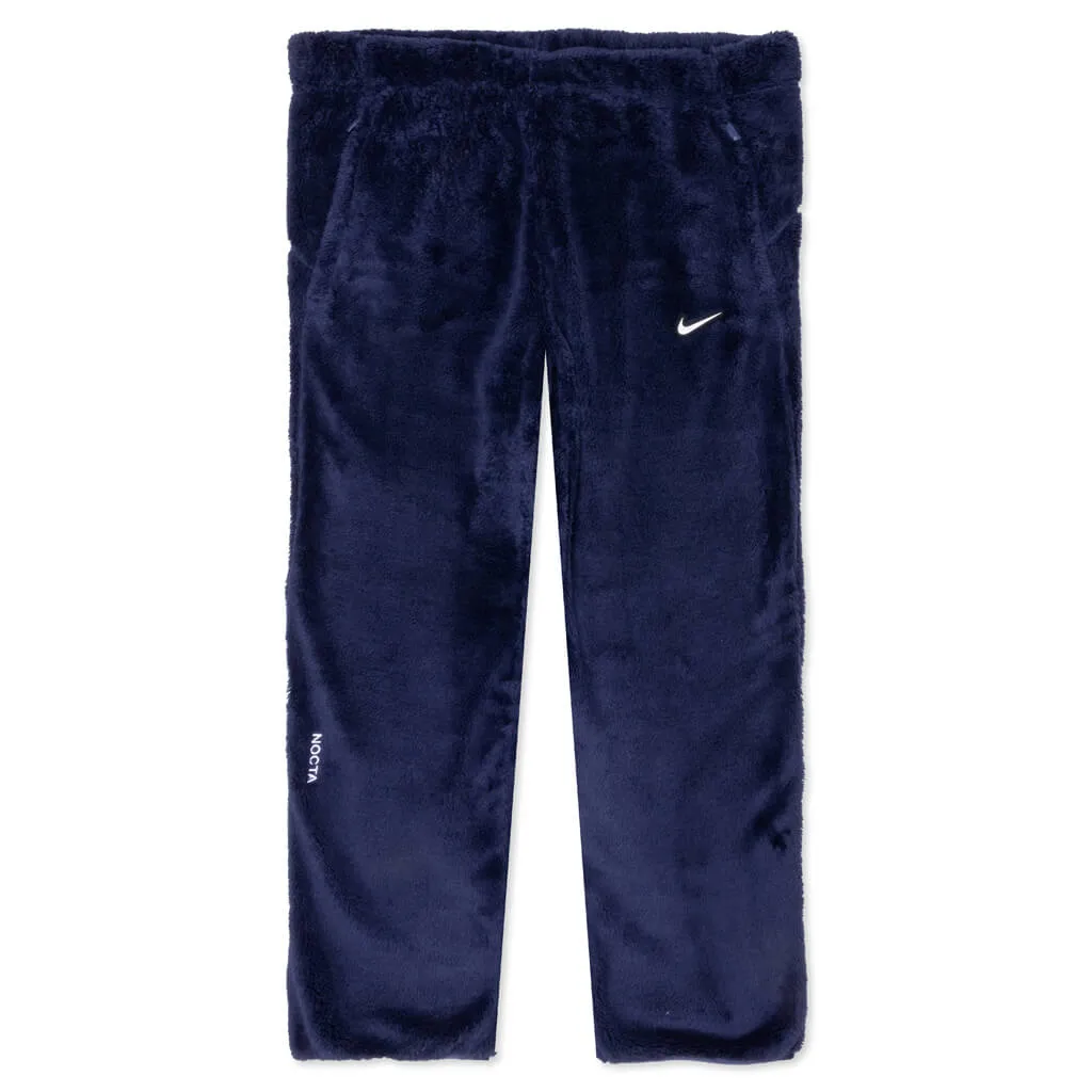 NRG Nocta Velour Pant Womens - Midnight Navy/Wolf Grey Nike fashion sneakers with bold branding