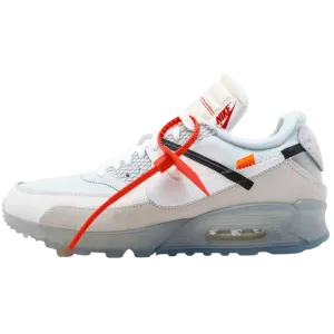 Off-White x Nike Air Max 90 White Nike Air Max sneakers with air cushioning design