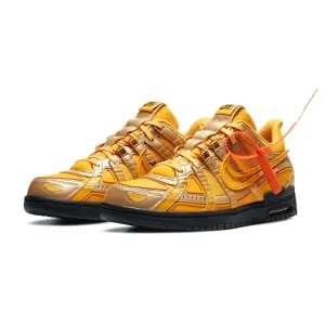 Off-White x Nike Air Rubber Dunk University Gold Nike Dunk sneakers with classic silhouette