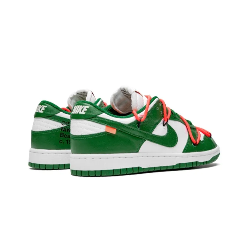 Off White x Nike Dunk Low Leather White Pine Green Iconic Sneakers