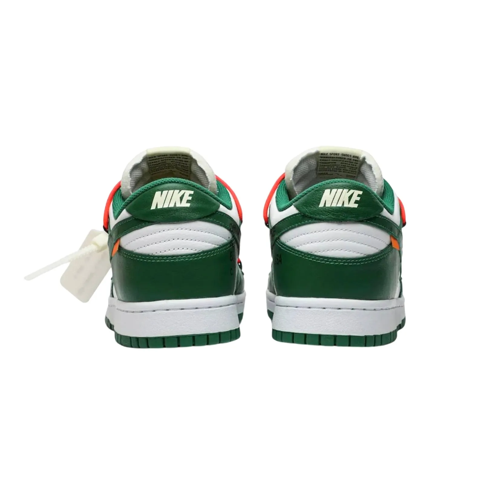 Off White x Nike Dunk Low Leather White Pine Green Iconic Sneakers