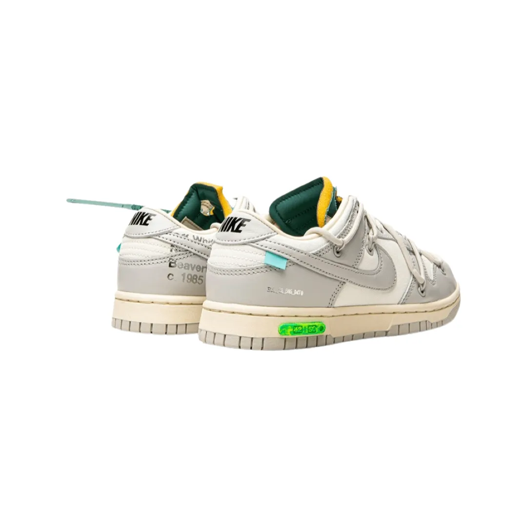 Off-White x Nike Dunk Low "Lot 42 of 50" Sail Neutral Grey Light Bone Iconic Sneakers