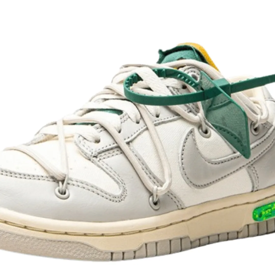 Off-White x Nike Dunk Low "Lot 42 of 50" Sail Neutral Grey Light Bone Iconic Sneakers