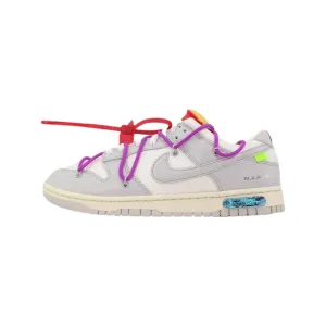 Off-White x Nike Dunk Low "Lot 45 of 50" Sail Neutral Grey Light Bone Nike Dunk sneakers with classic silhouette