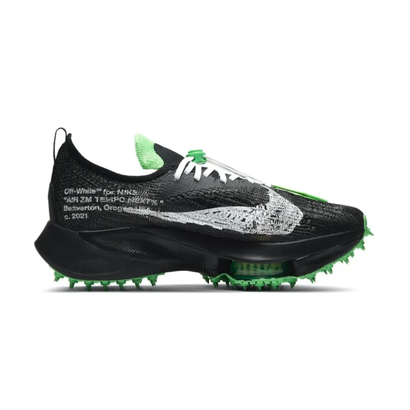OFF WHITE ZOOM TEMPO NEXT % BLACK GREEN Iconic Sneakers