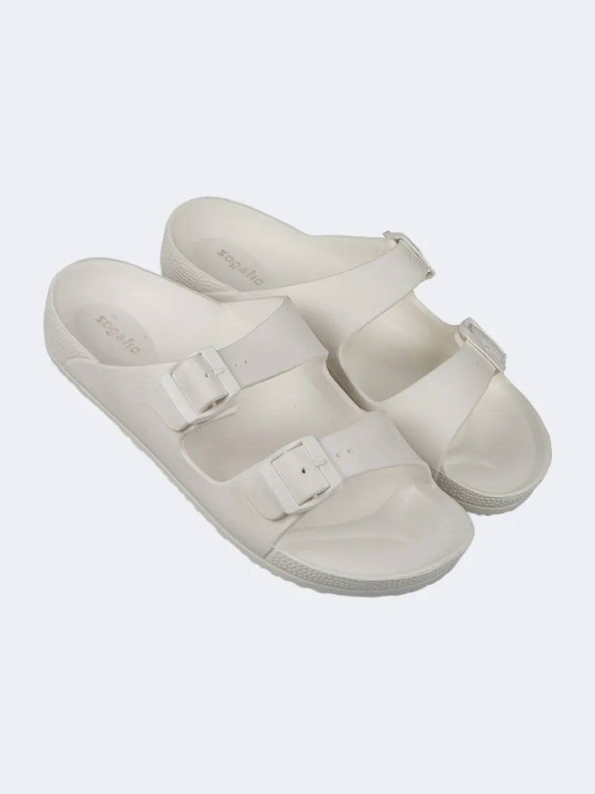Oil And Gaz Chic Beach Men Stripe Slide White Essential mens casual shoes for comfort