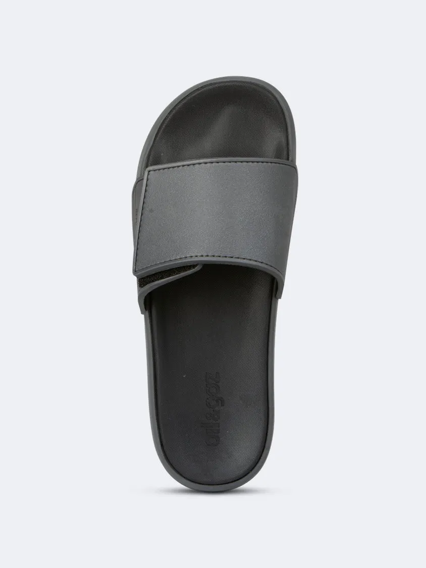 Oil And Gaz Comfy Men Beach Slide Black/Grey Mens Urban Style Comfort Shoes