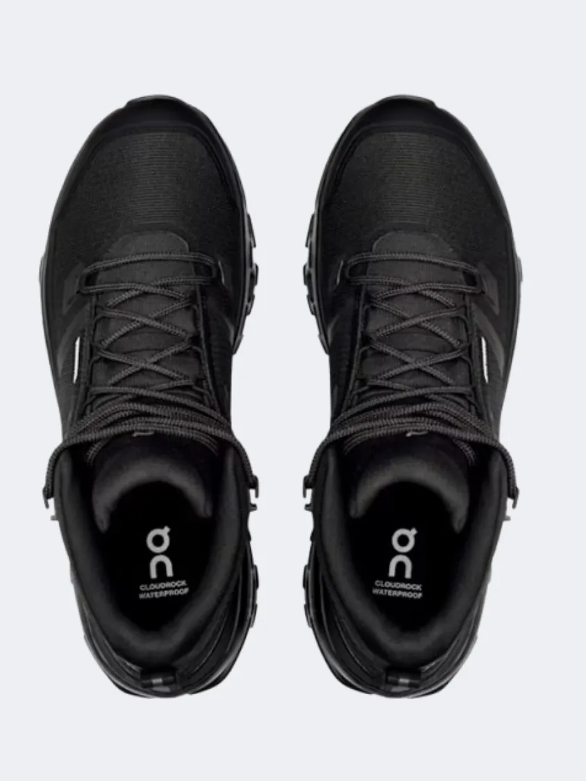 On Cloudrock Mid Waterproof Men Hiking Sneakers Black Mens Urban Style Comfort Shoes