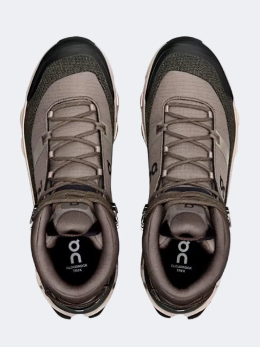 On Cloudrock Trek Waterproof Men Hiking Sneakers Ash/Fog Mens Urban Style Comfort Shoes