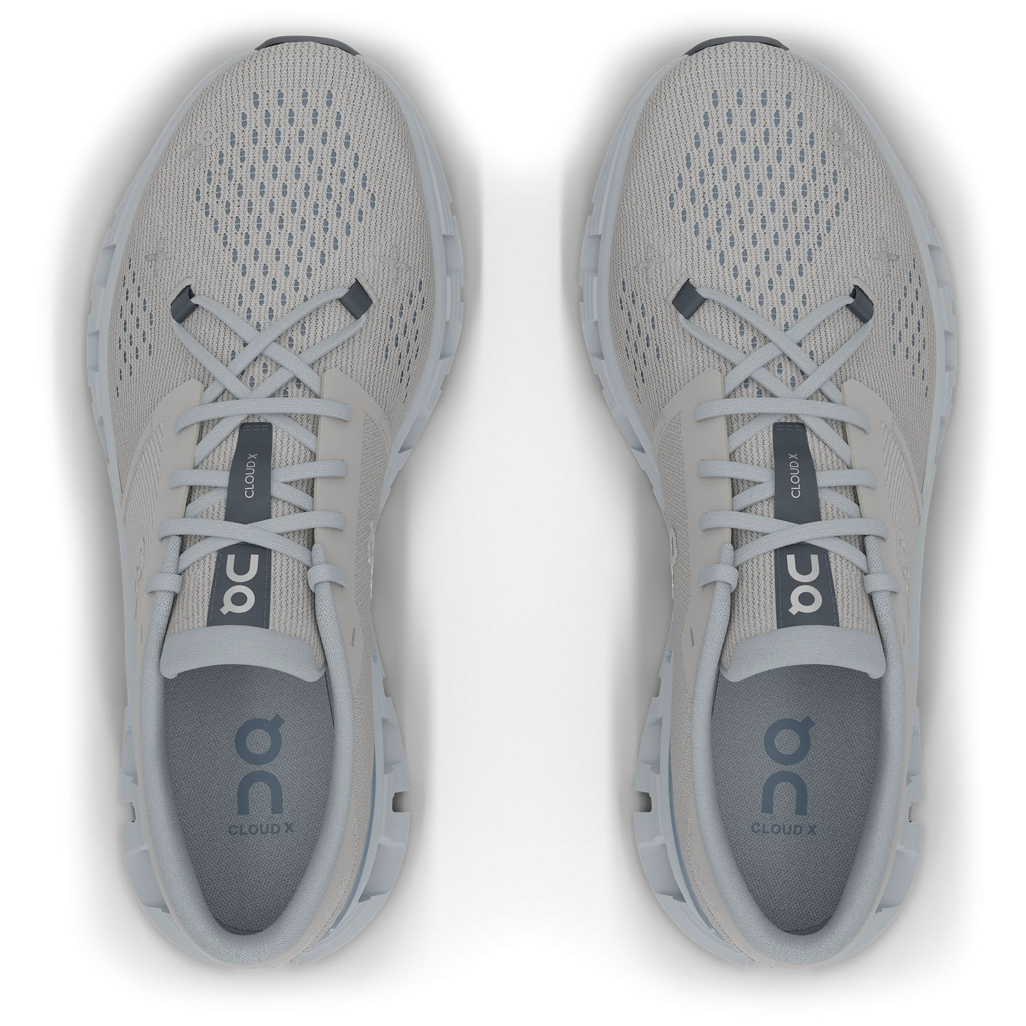 On Women's Cloud X 4 Shoes - Silver / Chambray On Cloud Shoes