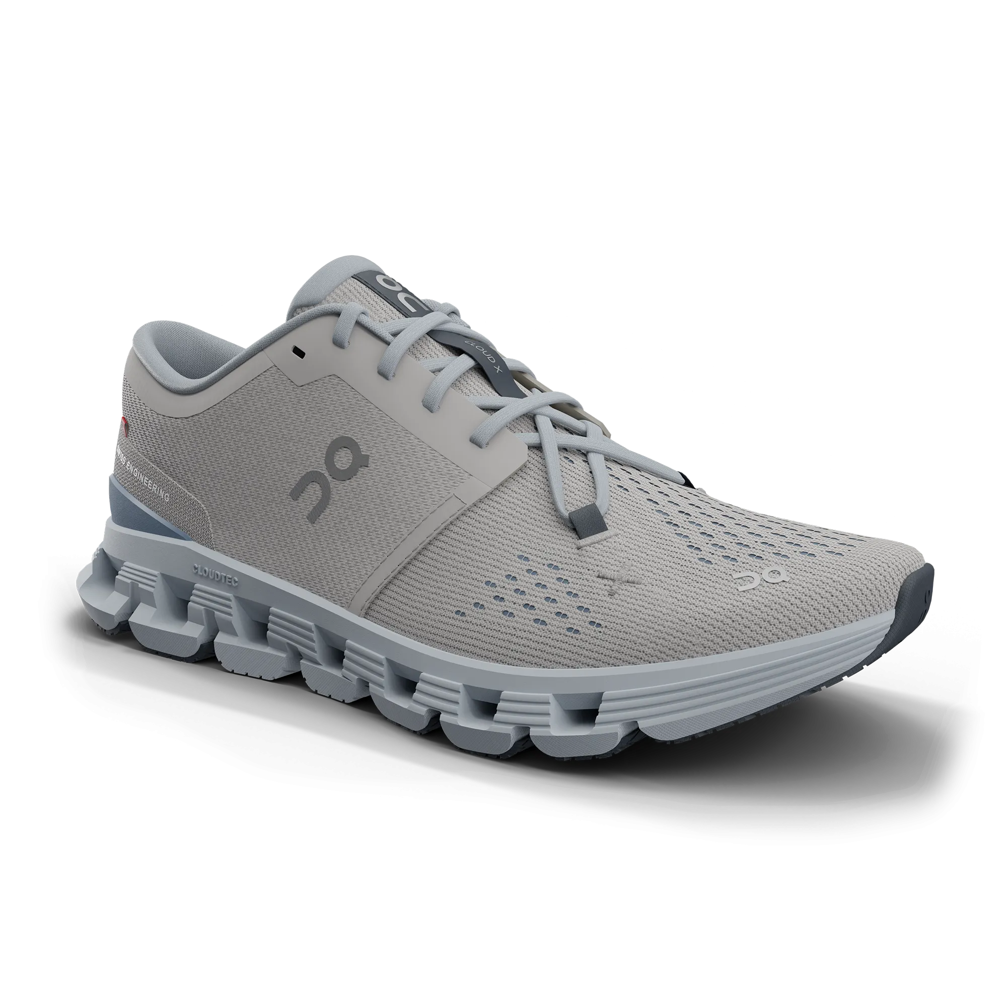On Women's Cloud X 4 Shoes - Silver / Chambray On Cloud Shoes