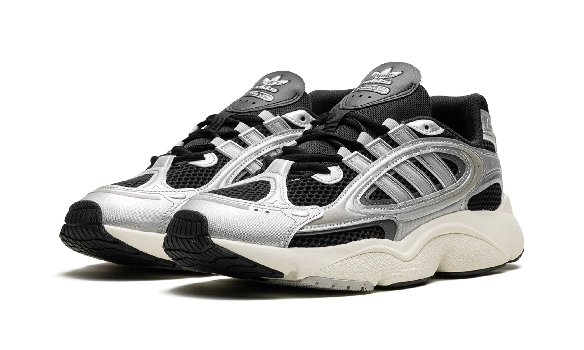 Ozmillen "Black Silver" adidas mesh sneakers for men