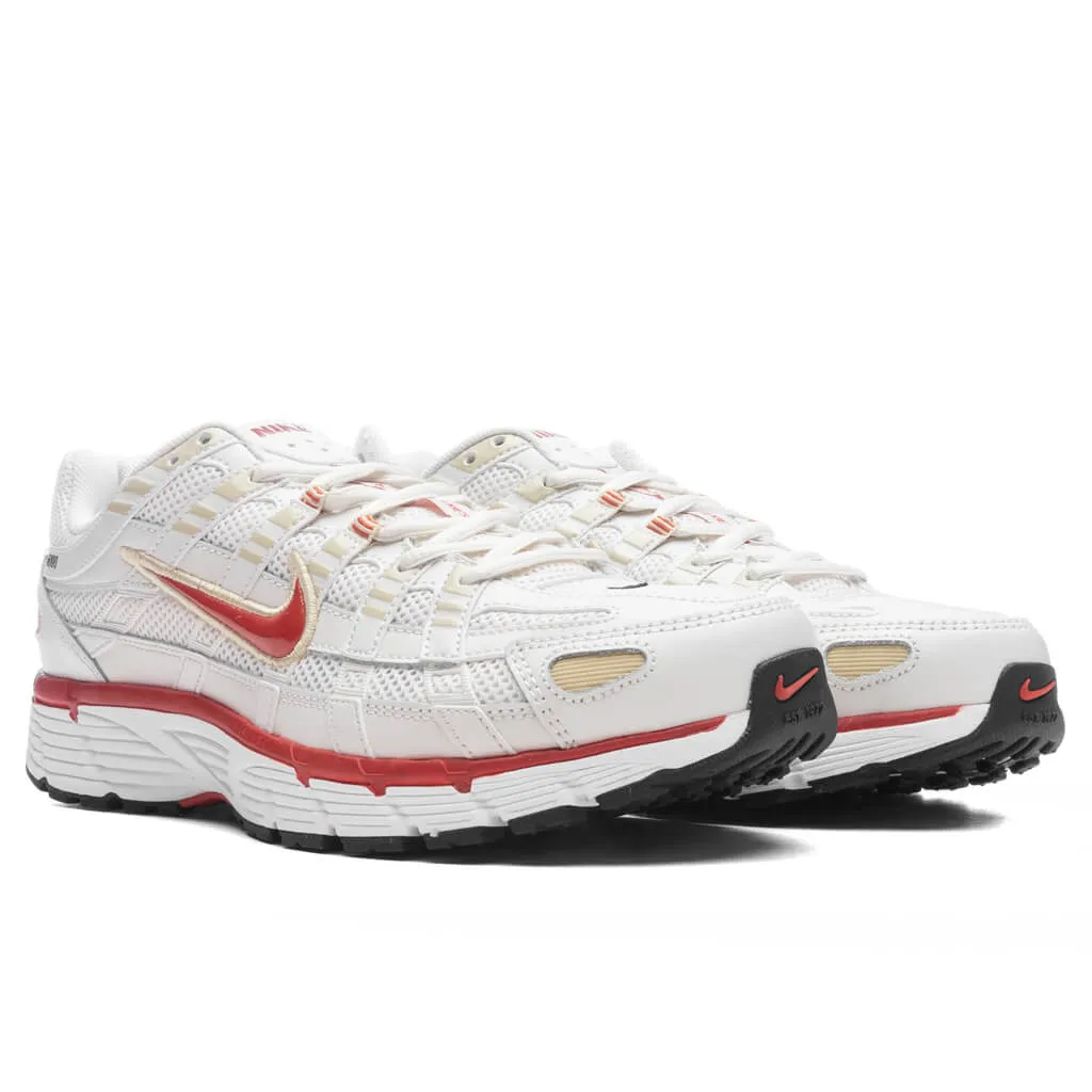 P-6000 - Phantom/Dragon Red/White/Black Nike Bold Logo Sneakers