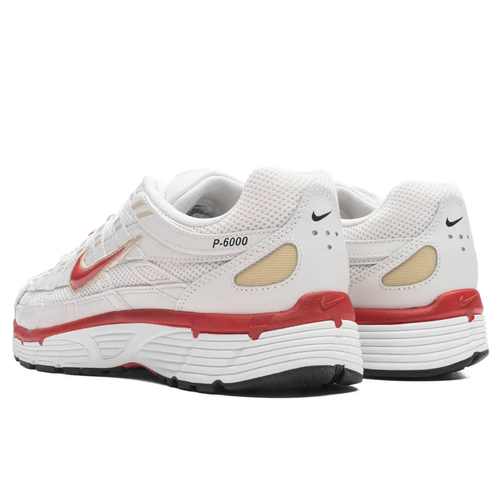 P-6000 - Phantom/Dragon Red/White/Black Nike Bold Logo Sneakers
