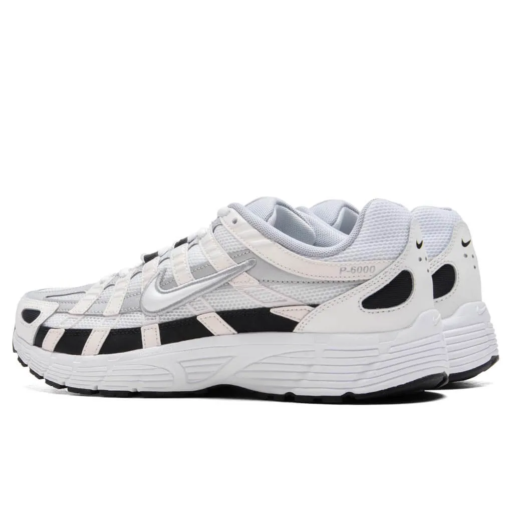 P-6000 - Sail/White/Wolf Grey/Metallic Silver Nike Retro Lifestyle Shoes
