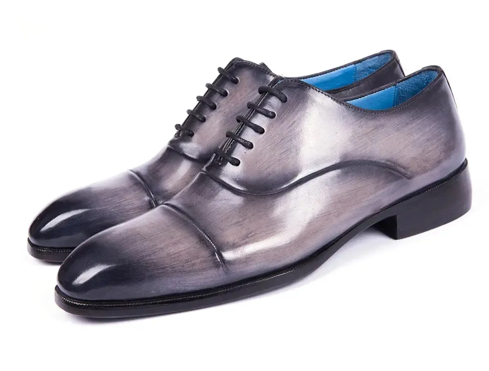 Paul Parkman Shoes Paul Parkman Men's Cap Toe Oxfords in Gray Burnished