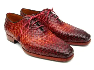 Paul Parkman Shoes Paul Parkman Men's Woven Leather Oxfords in Bordeaux & Tobacco