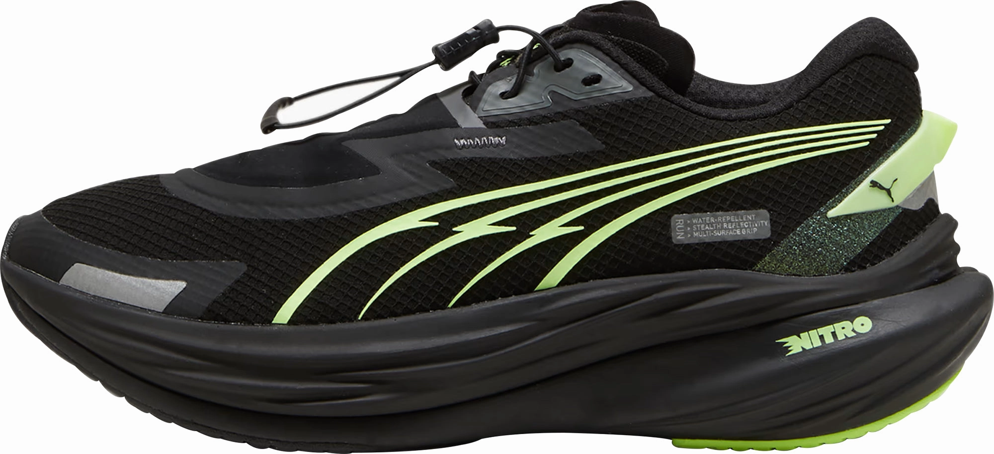 Puma Deviate Nitro 3 WTR  Womens Running Shoes - Black Puma Deviate Nitro design