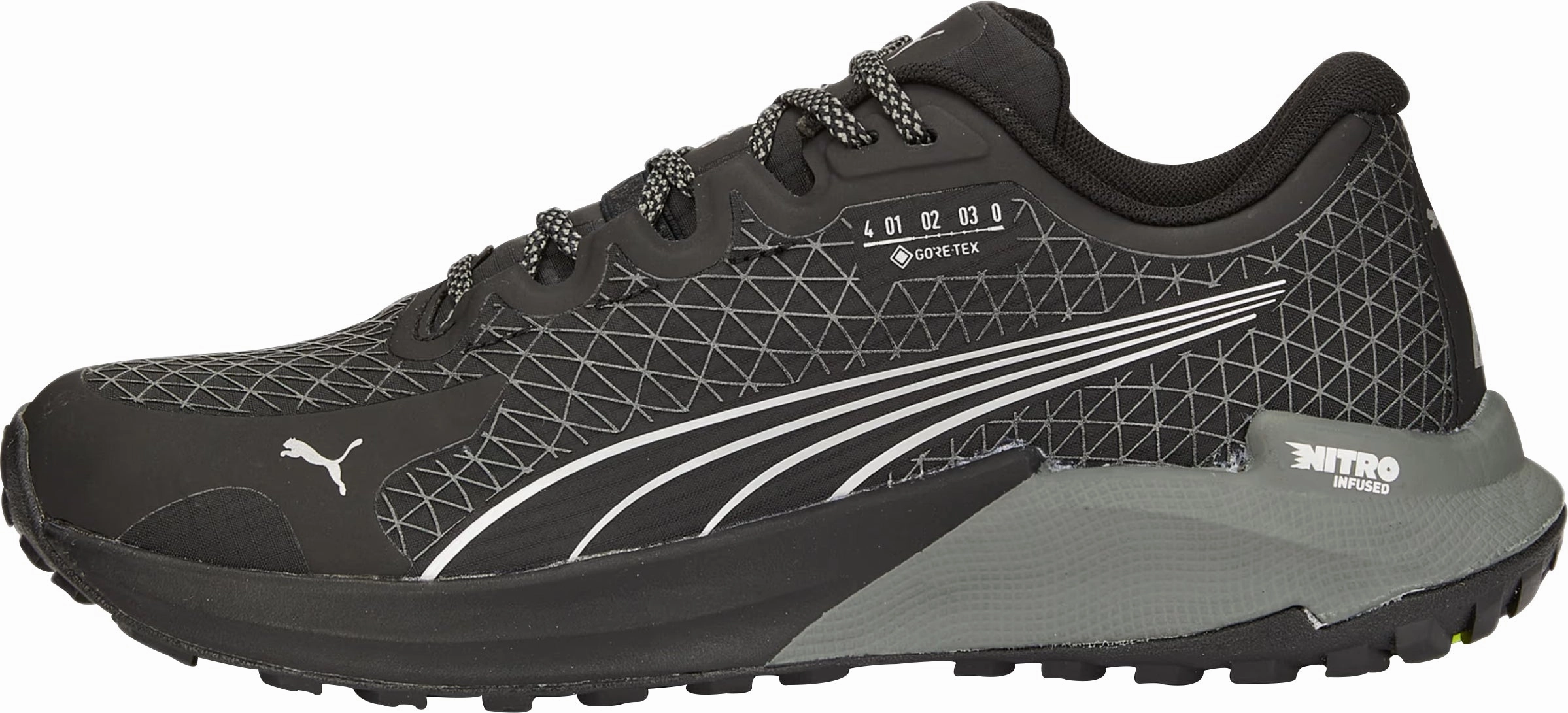 Puma Fast-Trac Nitro GORE-TEX Womens Trail Running Shoes - Black Puma athletic shoes for urban lifestyle