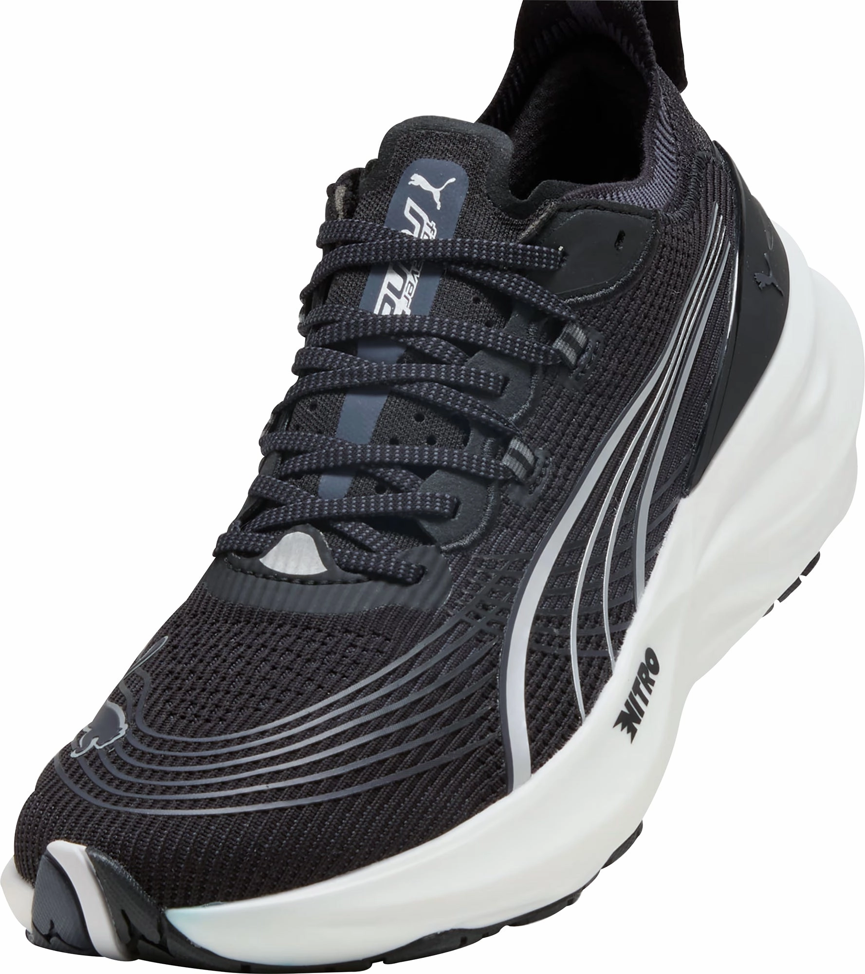 Puma ForeverRun Nitro 2 Mens Running Shoes - Black Stable Training Sneakers