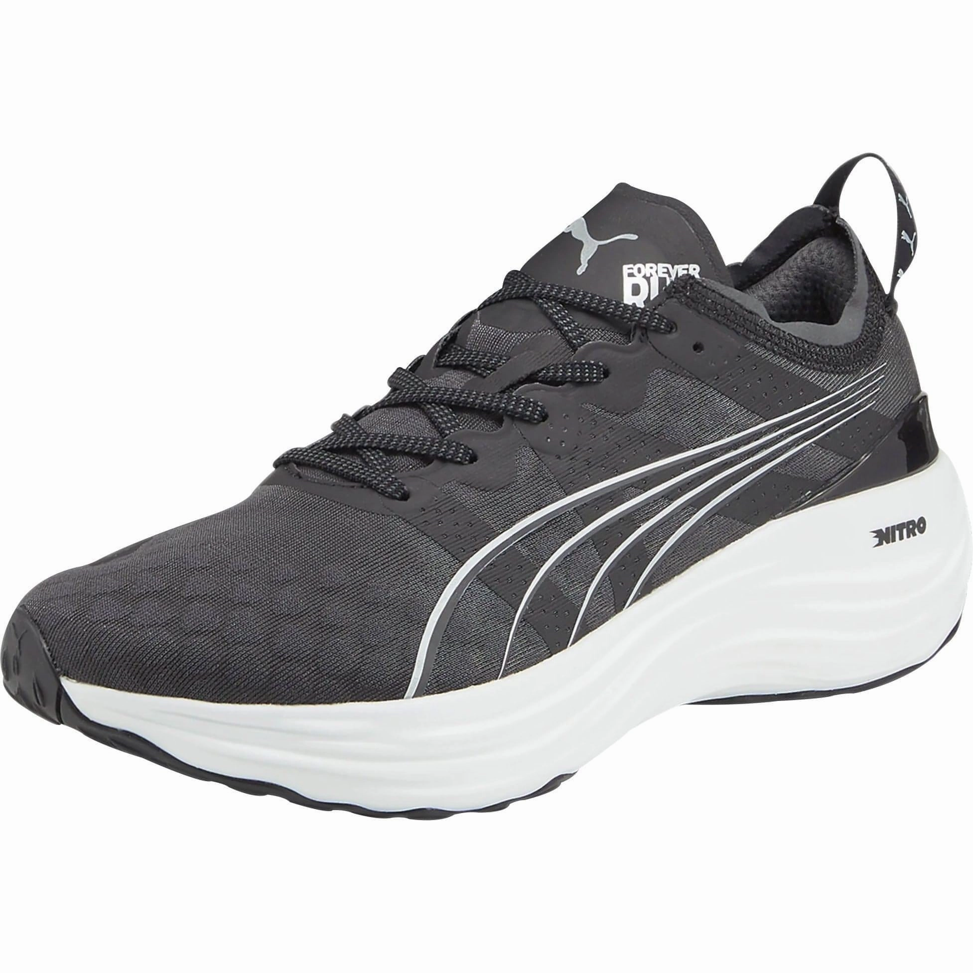 Puma ForeverRun Nitro Mens Running Shoes - Black Stable Training Sneakers