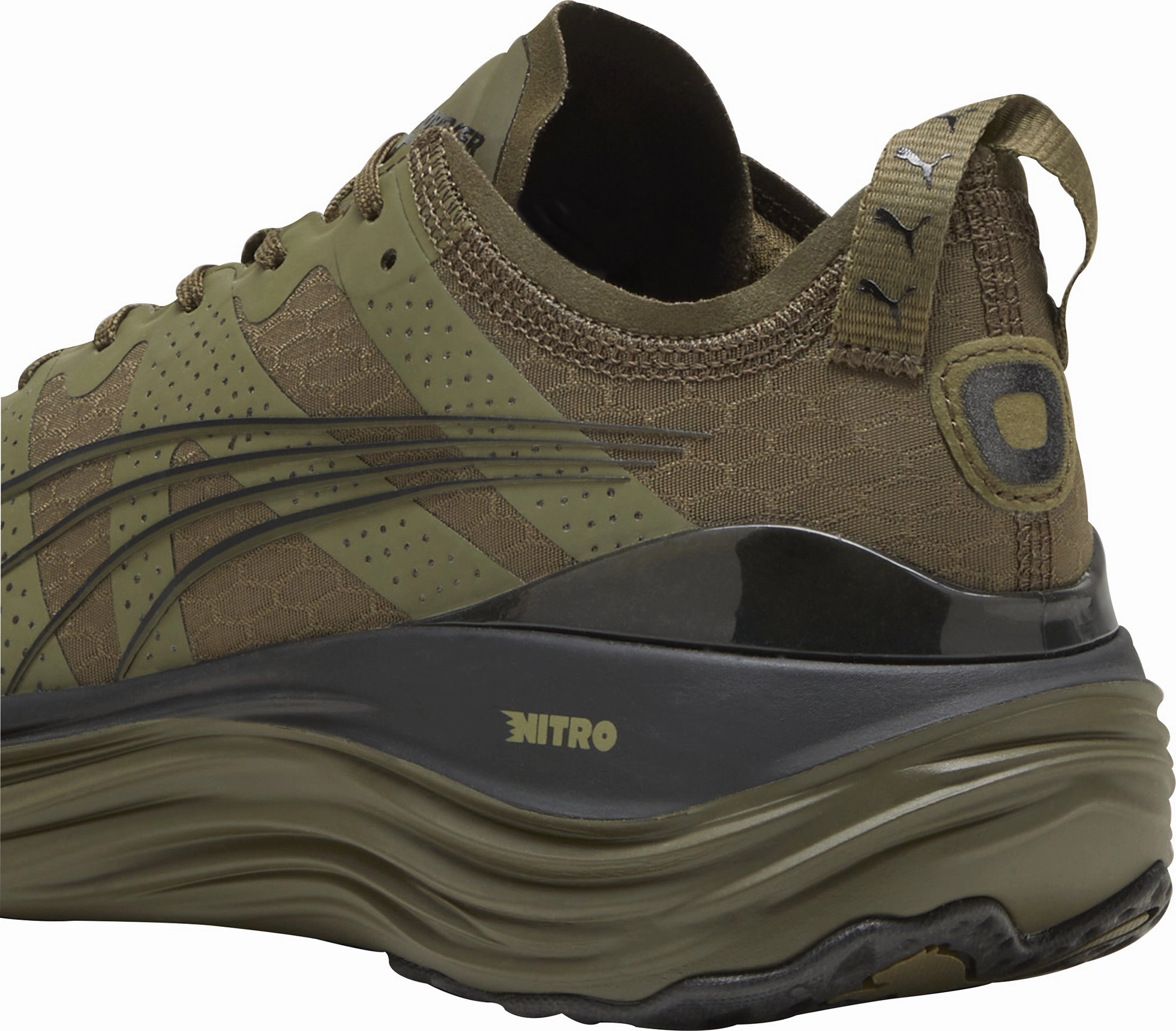 Puma ForeverRun Nitro WTR Mens Running Shoes - Green Stable Training Sneakers